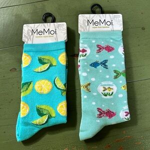 NEW Two Pairs Me Moi Socks Sz 9-11